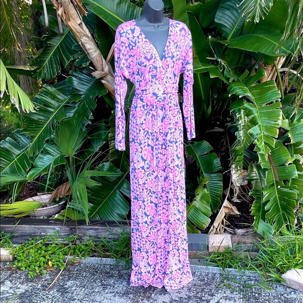 Lilly Pulitzer Nichola hearts and flowers I love you bunches maxi dress